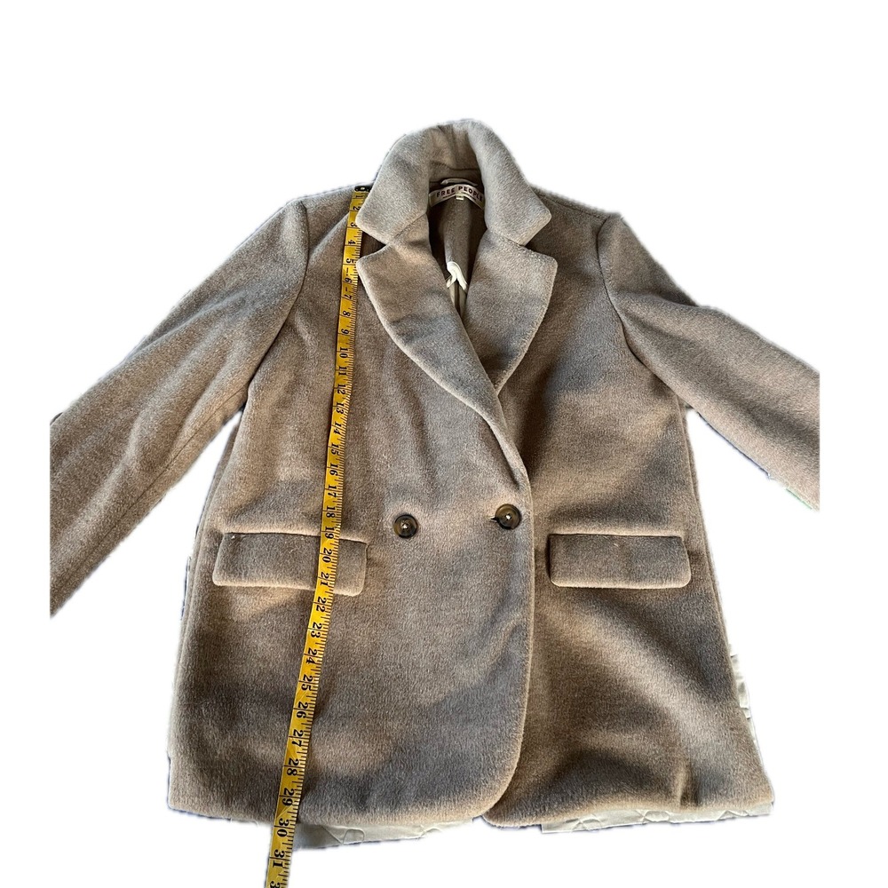 Free People Oversized Double Breasted Wool Blend Blazer Coat Tan Size S - Picture 4 of 9